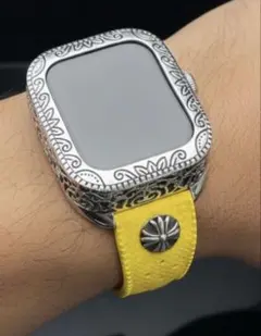アップルウォッチカバーケース　Apple Watchラバーバンドベルト　イエロー
