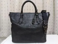 未使用品 エルゴポック 2WAY プライムグレインレザー トートバッグ ブラック