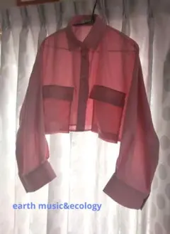 earth music&ecology/ピンク クロップドシャツ 長袖