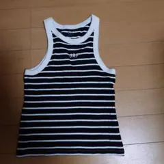 GAP 黒と白のストライプ タンクトップ Mのサムネイル