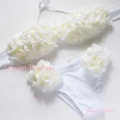 【新品送料無料！】ビキニ 花びら水着 オーダーメイド 清楚なホワイト