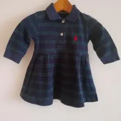 Ralph Lauren ネイビー ストライプ ワンピース長袖