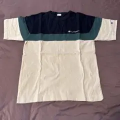 ほぼ未使用ChampionLサイズ ロゴ刺繍 Tシャツ 黒/緑/ベージュ