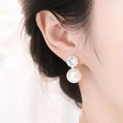 ピアス レディース ゴールド パール風 ビジュー きれいめ 上品 結婚式 114