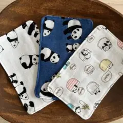 インナーマスク　インナーシート　ダブルガーゼ　パンダ柄　3枚セット