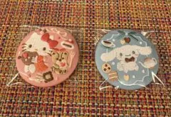 サンリオ刺繍缶バッチ ハローキティ&シナモロール ２個セット