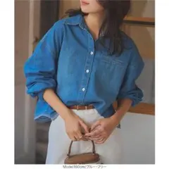 神戸レタス コクーンデニムシャツ C7395