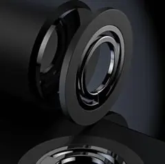スマホリング ブラック×ブラック MagSafe マグネット 360℃回転