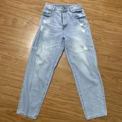 GUARANTEED HIGH QUALITY ライトブルーダメージデニムパンツ