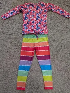 ラッシュガードとストライプレギンスセット 140cm