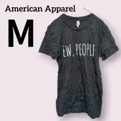 American Apparel【M】Tシャツ 半袖 黒 コットン プリントのサムネイル