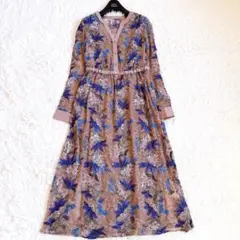 グレースコンチネンタル ロングワンピース 花柄　刺繍 スパンコール　インナーつき