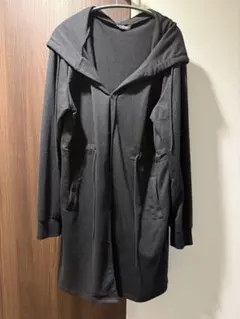 黒 フード付き ロングパーカー