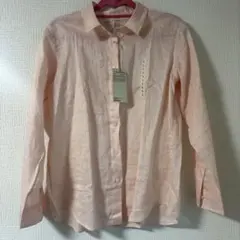 無印良品　リネン　洗いざらしレギュラーカラー長袖シャツ