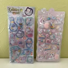 しりシール ねこ ユニコーン ウォーターシール シャカシャカシール 2枚セット