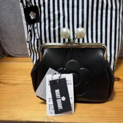 MARY QUANT ブラックパール付きポーチ SABONのポケットミラー付き