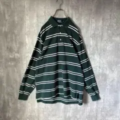 【希少デザイン！】90s ナイガイ ラルフローレン ボーダー 鹿の子 ポロシャツ