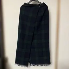 防寒対策にも☆チェックロング巻きスカート