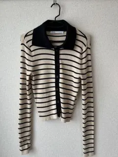 ZARA ボーダーニットカーディガン