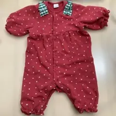 赤い水玉ロンパース