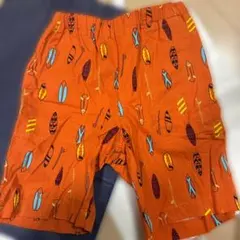 BREEZEハーフパンツ　130cm小さめ　オレンジ　サーフボード