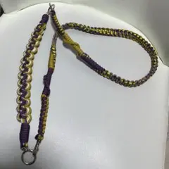 パラコード　ショルダーストラップ　スマホ紐 2way 紫 黄色 推し活