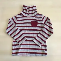 Samansa Mos2 リブストライプ タートルネック トップス100cm