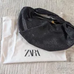 ZARA ラインストーン ハンドバッグ ブラック