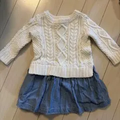 GAPニット　デニムスカート　ワンピース