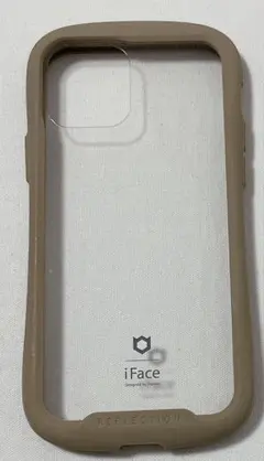 iFace iPhone12/12Proケース クリア 強化ガラス (ベージュ)