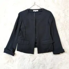 組曲 KUMIKYOKU ツイード ノーカラー ジャケット ブラック 礼服 喪服のサムネイル