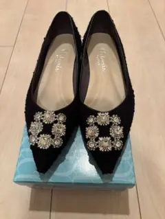 RT 41762 ブラック ポインテッドトゥパンプス 24.0cm 箱付き