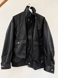 【美品】MONO-MART フェイクレザージャケット ブラック Mサイズ