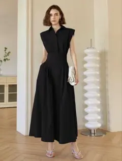 【新品】フレンチスリーブシャツドレスワンピースXS