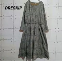 DRESKIP　ドレスキップ　ロングワンピース　千鳥格子　チェック　M