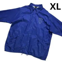 80s 90s USA製 ナイロン コーチジャケット XL 青 白 プリント 星