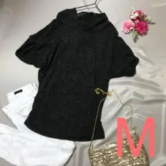 ♡ フード付き 半袖 ニット ブラック 黒 Mサイズ ノーブランド トップス