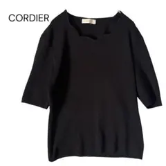 CORDIER コルディア　スカラップネックニットトップス　五分袖　ウール　40のサムネイル