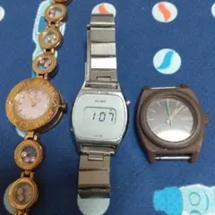 (ジャンク)稼働中時計 3点