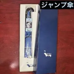 【即購入可】ワンタッチ式折りたたみ傘　のびのびジャンプ青チェック柄　箱付き未使用