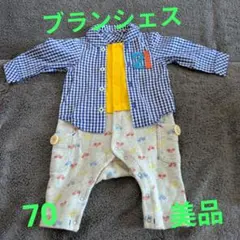 ブランシェス チェック柄ロンパース 70　美品