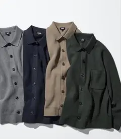 UNIQLO ミラノリブシャツカーディガン NAVY