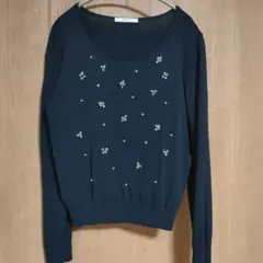 【ANAYI】ビジュー付き薄手ニット