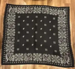 新品同様【manipuri】ペイズリー柄 黒 ストール