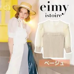 Eimy istoire シアーコンビリブニットプルオーバー(ベージュ)トップスのサムネイル