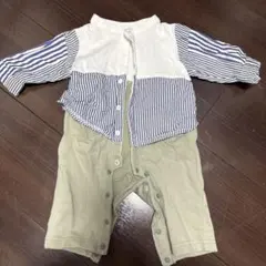 petit main ストライプロンパース 70cm