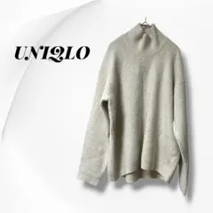 유니클로 UNIQLO 수플레얀 스웨터 니트 화이트 M 울 터틀