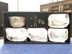 有田焼 花つづり 小鉢5客セット 木箱付き 新品未使用 花模様 和食器　桜