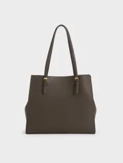 【未使用】 チャールズアンドキース サンサ クラシックダブルハンドルトートバッグ