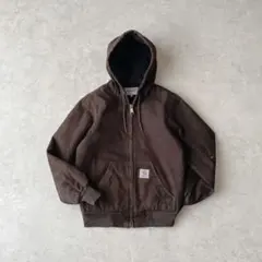 Carhartt アクティブジャケット ダークブラウン ダックパーカー 茶色のサムネイル
